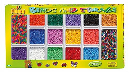 Hama 2092 - Estuche de abalorios y perlas para crear joyas de juguete (7200 piezas)