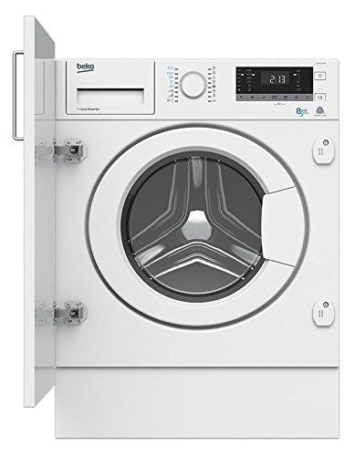Beko HITV8733B0 Integrado Carga frontal A Blanco lavadora - Lavadora-secadora (Carga frontal, Integrado, Blanco, Izquierda, Botones, Giratorio, LED)