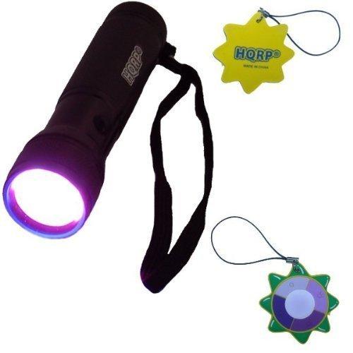 HQRP Profesional Linterna 12 LED UV Ultravioleta 365 nM Antorcha lámpara más HQRP Medidor del sol