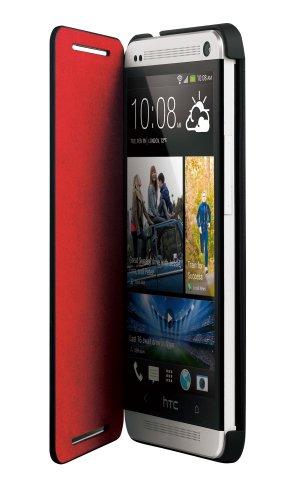 HTC HC V841 - Carcasa giratoria con soporte para HTC One, negro/rojo