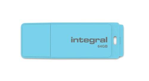 Integral Europe Pastel - Memoria USB (64 GB), Color Azul