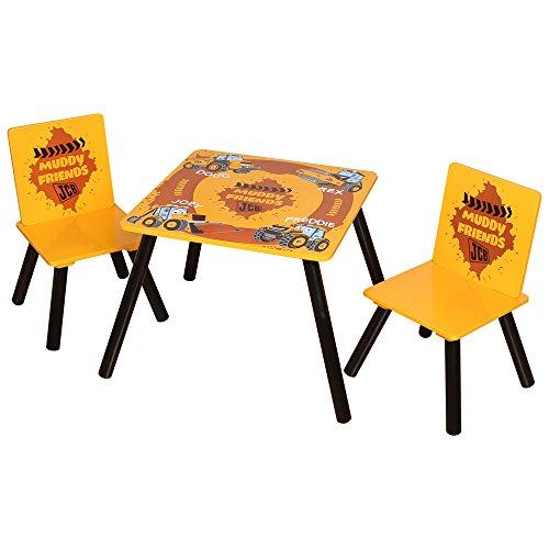 Kidsaw JCBTC - Juego de mesa y 2 sillas infantiles, diseño de JCB, color amarillo