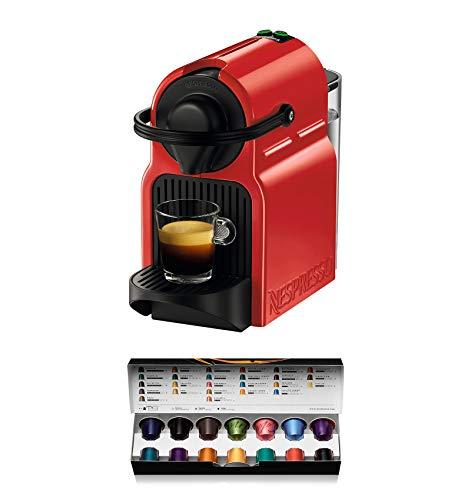 Nespresso Krups Inissia XN1005 - Cafetera monodosis de cápsulas Nespresso, 19 bares, apagado automático, color rojo