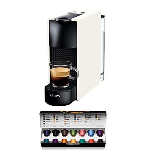 Nespresso Krups Essenza Mini XN1101 - Cafetera monodosis de cápsulas Nespresso, compacta, 19 bares, apagado automático, color blanco