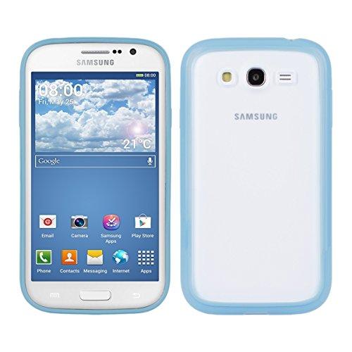 kwmobile Funda para Samsung Galaxy Grand Neo / Duos - Case plástico para móvil - Cover trasero Diseño Bordes en azul transparente