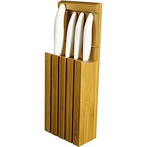 KYOCERA 4WHWH - Juego de Cuchillos con Bloque (5 Cuchillos ergonómicos, Madera de bambú) 4WHWH - Juego de Cuchillos con Bloque (5 Cuchillos ergonómicos, Madera de bambú)