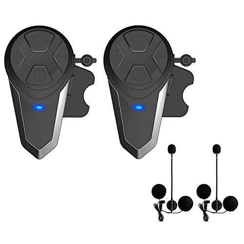 Lemnoi BT-S3 Intercomunicador Casco Moto, Intercomunicador Bluetooth para Moto Manos Libres Radio FM, Gama Comunicación Intercom de 1000m, Impermeabilidad (BT-S3*2)