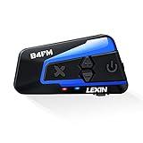 LEXIN B4FM Intercomunicador Casco Moto Bluetooth, Manos Libres 1-10 Motoristas, Sistema Comunicación con Compartir Música, Auriculares para Motocicleta