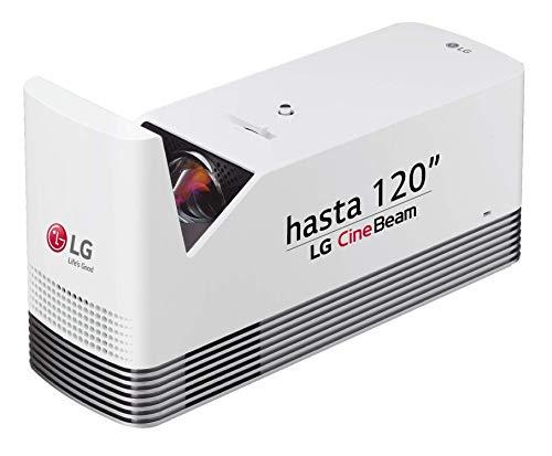 LG HF85LSR, Proyector de Tiro Corto (1920 x 1080 hasta 120", Fuente Láser, 150.000:1, Sound, Mini Jack 3.5mm, LAN RJ45, Smart Share, Miracast), Bluetooth, HDMI, USB, FHD 1500 Lúmenes UST, Blanco