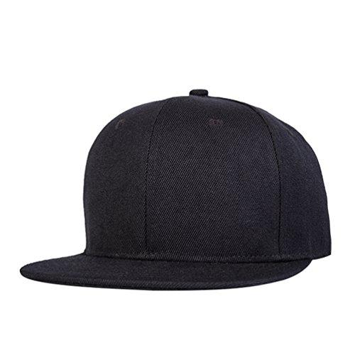 LINNUO Gorras de Béisbol Snapback Cap Clásico Baseball Hats Sombrero Plano Accesorios Hip Hop Hats Unisex (Negro,One Size)