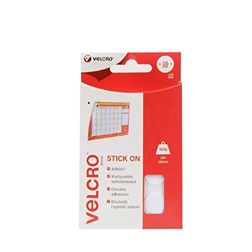 VELCRO Brand Circulos adhesivos 16mm x 16 Blanco