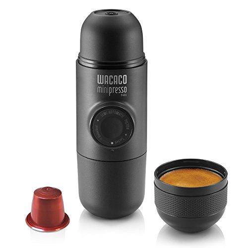 Wacaco Minipresso NS, máquina de café espresso portátil, compatible con cápsula NS Nespresso cápsulas originales y compatibles, cafetera de viaje pequeña, con accionamiento manual de acción de pistón