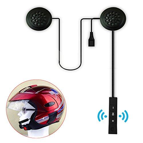 Casco de motocicleta con audífonos de intercomunicador inalámbricos para casco de motocicleta, con Bluetooth, para casco, auriculares, manos libres, control de llamadas de música