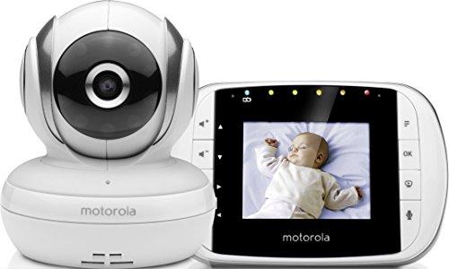 Motorola MBP 33S - Vigilabebés vídeo con pantalla LCD a color de 2.8", modo eco y visión nocturna, color blanco