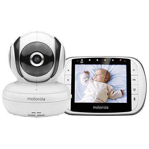 Motorola MBP 36S/SC - Vigilabebés Vídeo con Pantalla LCD a Color de 3.5", Modo eco y Visión Nocturna, Blanco