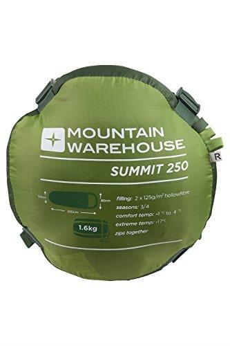 Mountain Warehouse Saco de Dormir Summit 250-22 x 40 cm - Saco de Acampada Tipo Momia