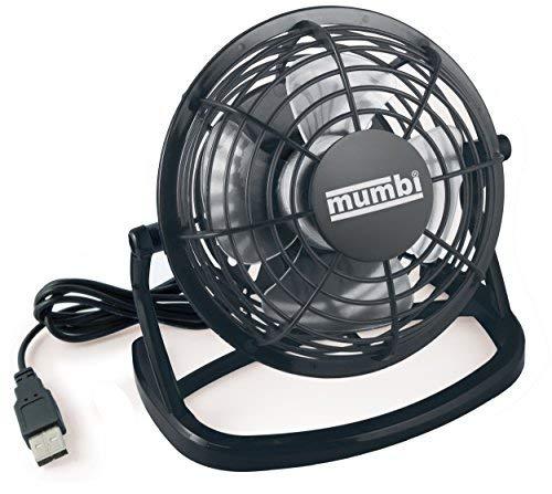 mumbi - mini ventilador USB, ventilador pequeño para escritorio con interruptor de encendido / apagado,negro