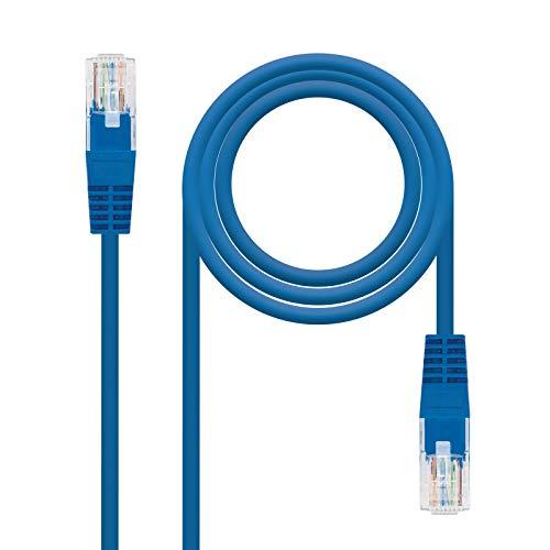 NanoCable 10.20.0401-BL - Cable de Red Ethernet RJ45 Cat.6 UTP AWG24, 100% Cobre, Azul, latiguillo de 1mts