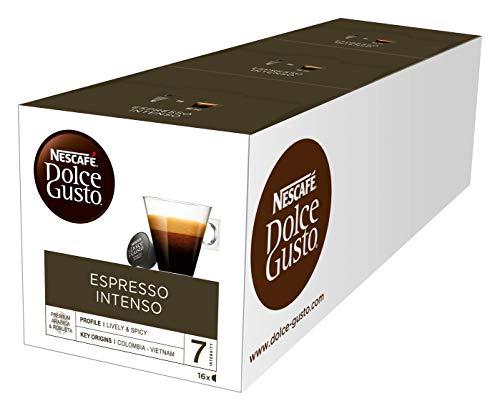 Exclusivo NESCAFÉ Dolce Gusto Café Espresso Intenso, Pack de 3 x 16 Cápsulas - Total: 48 Cápsulas de Café