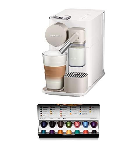 Nespresso De'Longhi Lattissima One EN500W - Cafetera monodosis de cápsulas Nespresso con depósito de leche compacto, 19 bares, apagado automático color blanco