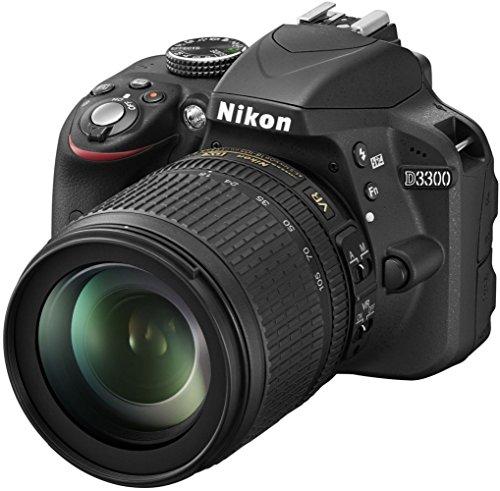 Nikon D3300 - Cámara réflex digital de 24.2 Mp (pantalla de 3", estabilizador de imagen, zoom óptico de 5.8x, grabación de vídeo Full HD), negro - kit con objetivo AF-S DX 18-105 mm VR [Versión EU]