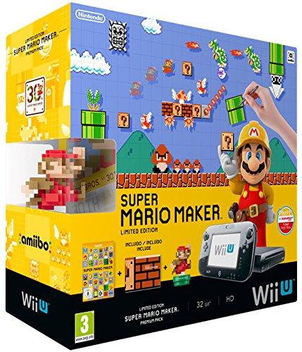 Nintendo Wii U: Console + Super Mario Maker + Amiibo Mario - Premium Pack [Bundle] [Importación Italiana]