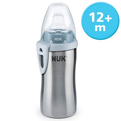 NUK Active Cup - Cuerpo de la botella de acero inoxidable de alta calidad, 1 pieza, 215 ml de capacidad azul azul