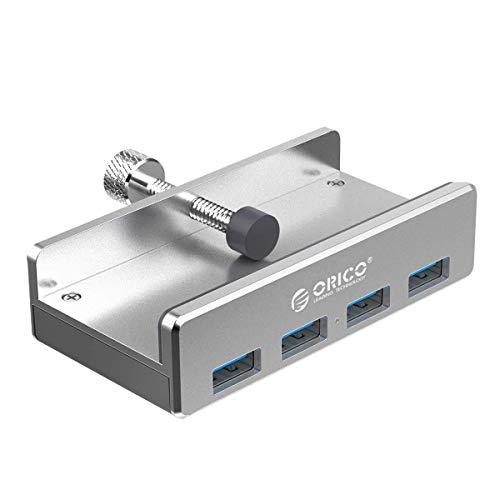 ORICO Hub USB 3.0 4 Puertos Aluminio SuperSpeed 5Gbps con Cable USB 3.0 100cm y LED USB Data Hub para Mac Apple MacBook Ordenador Portátil