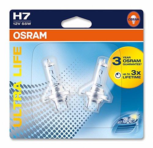 Osram 64210 Ultra Life Lámpara H7 - Faro de Carretera, PX26d, 55 W, 12 V, Blíster Doble