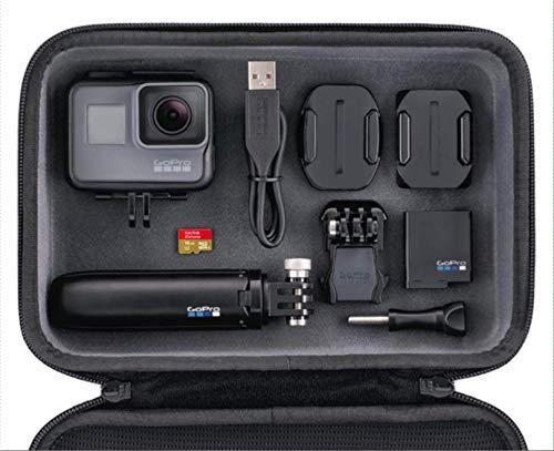 Pack GoPro Hero5 Black - Cámara deportiva 12 MP (4K, 1080p, WIFI + Bluetooth, control por voz, pantalla táctil) + GoPro Shorty (vara de extensión y trípode) + tarjeta SD 16GB + batería + carcasa