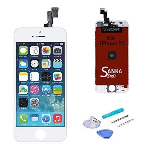 SANKA LCD Pantalla Táctil con Marco de Digitalización Asamblea Pantalla de Recambio para iPhone 5S - Blanco