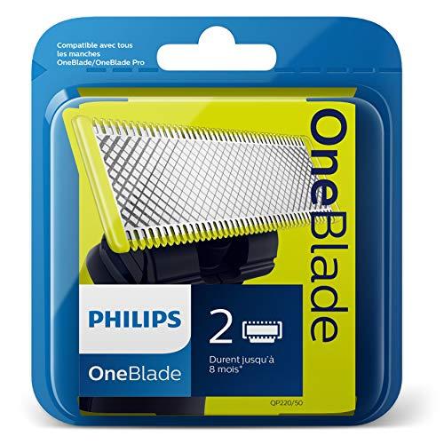 Philips Norelco OneBlade QP220/50 - Recambios para máquina de afeitar (versión extranjera), 1 paquete con 2 recambios