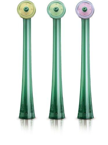 Philips HX8013/07 - Cabezales de repuesto para irrigador dental, 3 unidades, color verde