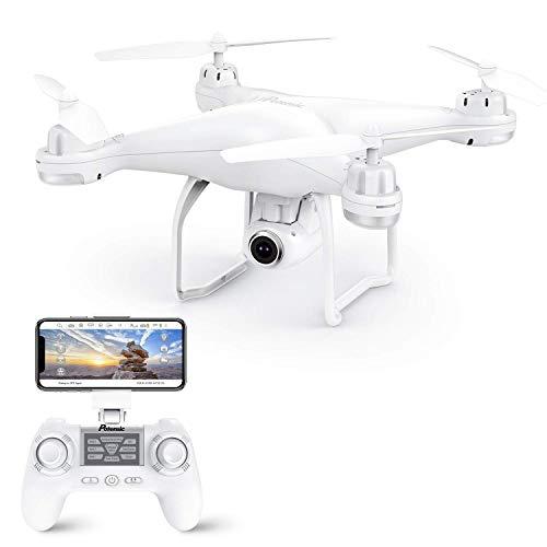 Potensic Drone GPS, Drone con Cámara 1080P HD con Follow Me, 120º Gran Angular, RTF Altitude Hold, Modo Sin Cabeza y Retorno a Casa, T25 Blanco
