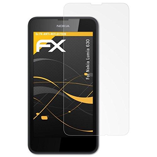 atFoliX Película Protectora para Nokia Lumia 630 Lámina Protectora de Pantalla, antirreflejos y amortiguadores FX Protector Película (3X)