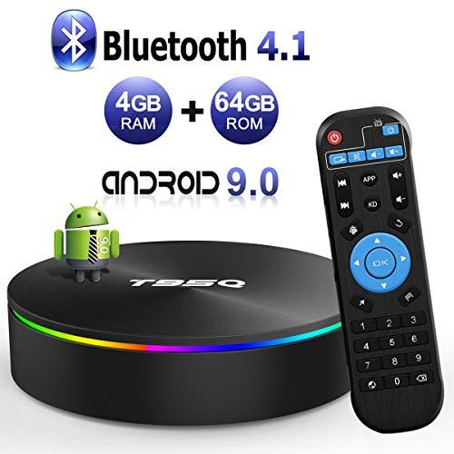 Android TV Box, Android Box 9.0 S905X2 Quad-Core Cortex-A53 with 4GB RAM 64GB ROM Support 2.4G/5G WiFi/H.265 Decoding/4K Full HD Output/ HDMI3.0/100M Ethernet/ Bluetooth 4.1 Smart TV Box
