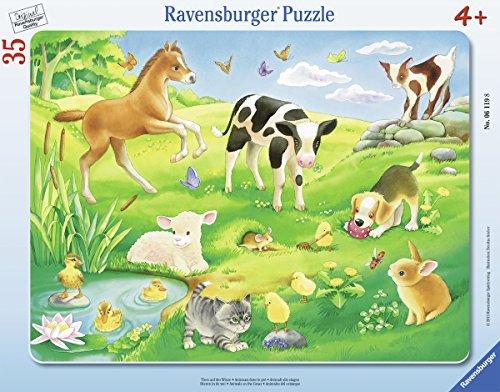 Ravensburger Puzzle 06119 - Animales en la Pradera de 35 Piezas Marco Puzzle