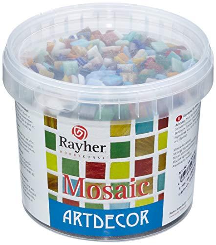 Rayher hobby 1453008 - Teselas (1 cm, cubo con 1300 piezas, 1 kg), multicolor, pack de 1 unidad , Modelos/colores Surtidos, 1 Unidad