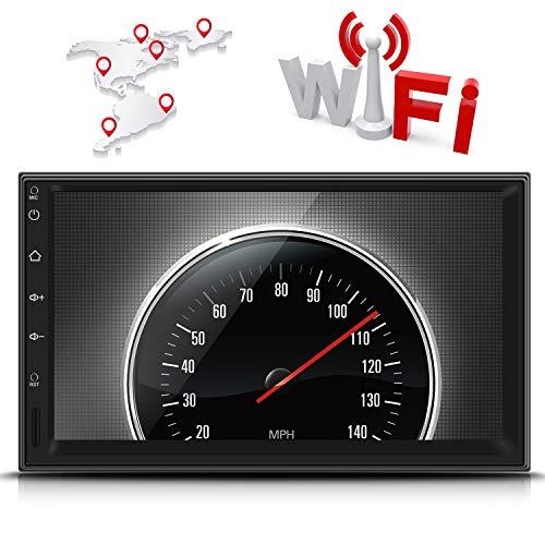 Doble din Universal GPS Navegador Reproductor Multimedia para coche LESHP 7" Android Radio Soporta WiFi/ 3G/ Bluetooth/ 1080P Video/ Control de Volante/ USB/ SD/ AV-OUT includ Cámara trasera