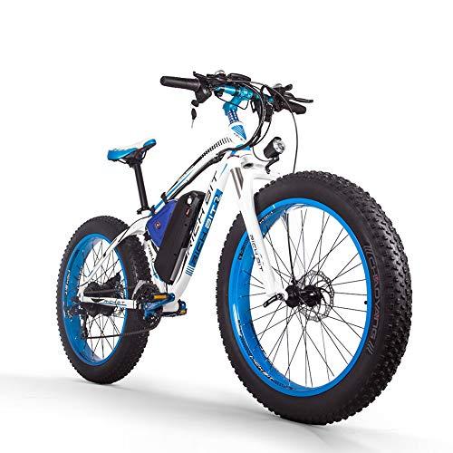 RICH BIT Bicicleta eléctrica para hombres E-bike Fat Snow Bike 1000W-48V-17Ah Li-batería 26 * 4.0 Bicicleta de montaña MTB Shimano 21-speed Disc Brakes Intelligent Electric Bike