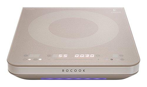 Rocook | Placa de inducción GR Kit starter | Vitroceramica portátil | 2000 W de potencia | Cristal Gris | 295X365X64 mm | Cocina a baja temperatura