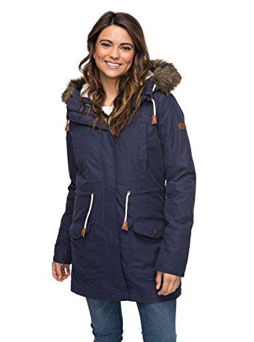 Roxy Amy 3N1 Jk Chaqueta Parka Impermeable, Mujer, Azul (Peacoat Solid), M