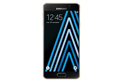 Samsung Galaxy A3 2016 - Smartphone libre Android (pantalla de 4.7", cámara de 13 MP, 16 GB, Quad-Core 1.5 GHz, 1.5 GB RAM), dorado (importado)- Versión Extranjera