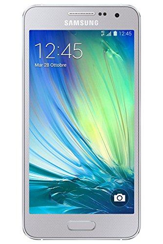 Samsung Galaxy A3 - Smartphone libre Android (pantalla 4.5", cámara 8 Mp, 16 GB, Quad-Core 1.2 GHz, 1.5 GB RAM), plateado (importado)- Versión Extranjera