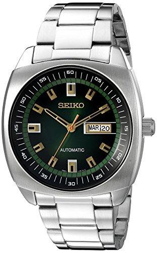Seiko SNKM97 - Reloj analógico para Hombre, Esfera Verde, Automático, Plateado, Acero Inoxidable