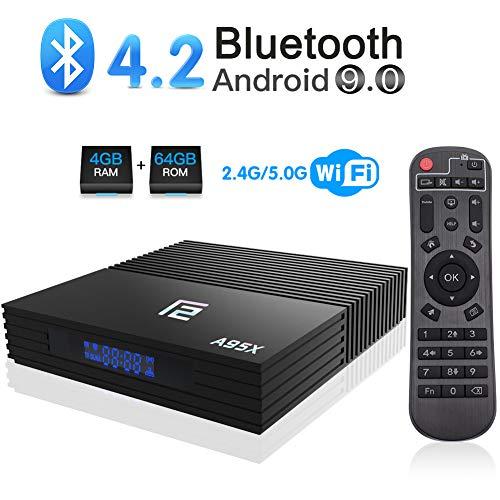 Sidiwen Android 9.0 TV Box F2 Android Box 4GB RAM 64GB ROM Amlogic S905X2 Quad-Core Dual WiFi 2.4G/5G Ethernet Bluetooth 4.2 Support 3D 4K Ultra HD Smart TV Media Box