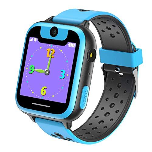 VANNICO Smartwatch Niños, Reloj Niños, Reloj Inteligente, Juegos de Pantalla táctil Smartswatch con Llamadas Cámara Digital para niños Niñas Niños Regalo de cumpleaños (S6G-Blue)