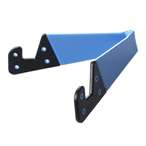 SODIAL(R) Soporte base de mesa universal ajustable plegable azul para iPhone iPad