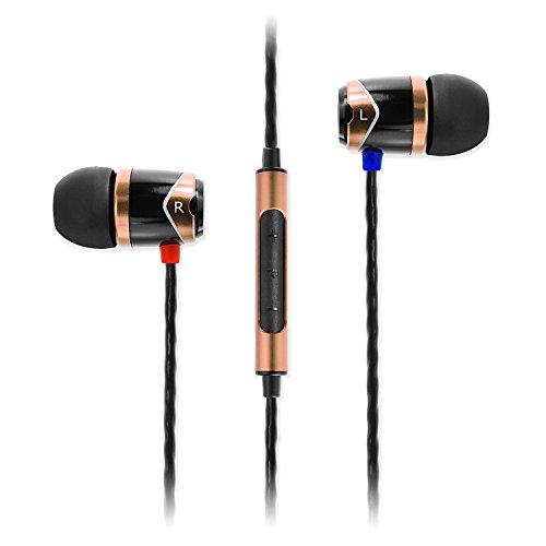 SoundMAGIC E10C Auriculares aislantes del sonido en la oreja de alta fidelidad con micrófono y control remoto para audiófilos - Dorado