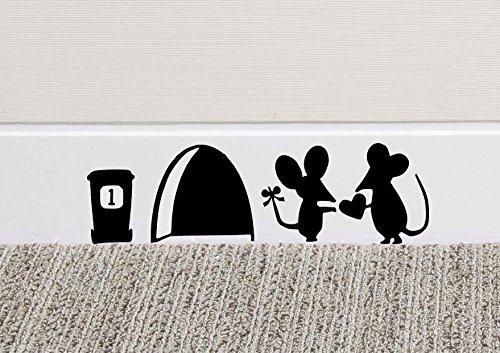 MOUSE LOVE HEART Wall Art Sticker Vinyl Decal Mice Home Skirting Board Funny by Black Country Vinyls